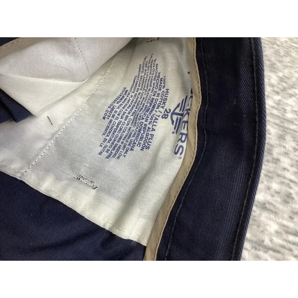 Dockers‎ Boys Husky 28H Navy Blue Pleated Pants Classic Fit Adjustable Waist NWT
